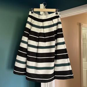 Mint striped midi skirt